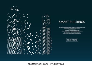 Smart building concept design for city illustration. Graphic concept for your design.