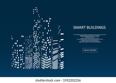 Smart building concept design for city illustration. Graphic concept for your design.