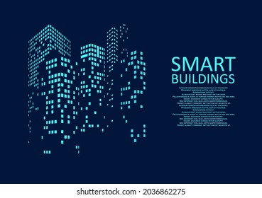 Smart building concept design for city illustration. Graphic concept for your design.