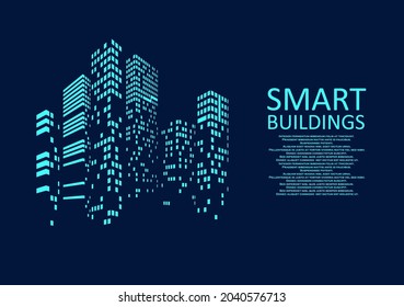 Smart Building Concept Design For City Illustration. Graphic Concept For Your Design.