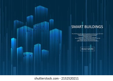 Smart building concept design for city illustration. Graphic concept for your design.