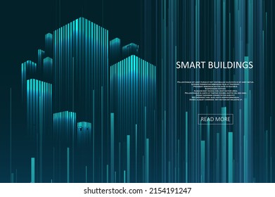 Smart building concept design for city illustration. Graphic concept for your design.