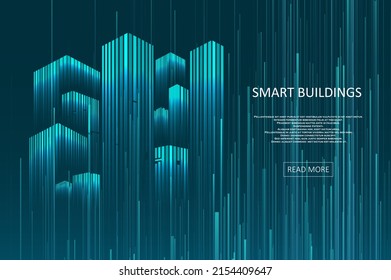 Smart building concept design for city illustration. Graphic concept for your design.