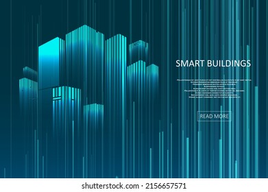 Diseño de concepto de construcción inteligente para la ilustración de la ciudad. Concepto gráfico para su diseño.