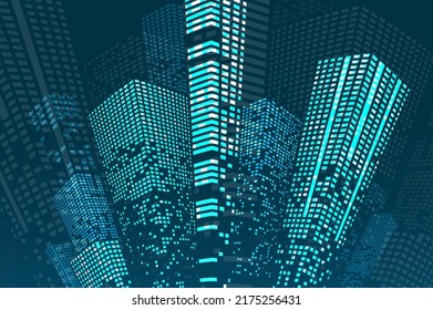 Diseño de concepto de construcción inteligente para la ilustración de la ciudad. Concepto gráfico para su diseño.