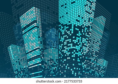 Smart building concept design for city illustration. Graphic concept for your design.