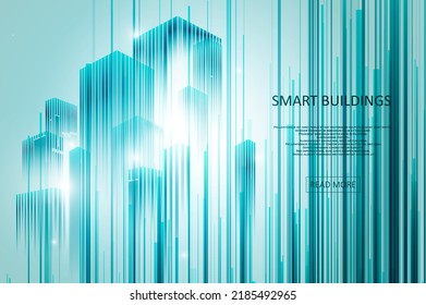 Smart building concept design for city illustration. Graphic concept for your design.