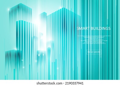 Smart building concept design for city illustration. Graphic concept for your design.
