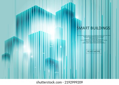 Smart Building Concept Design For City Illustration. Graphic Concept For Your Design.