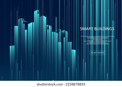 Smart building concept design for city illustration. Graphic concept for your design.