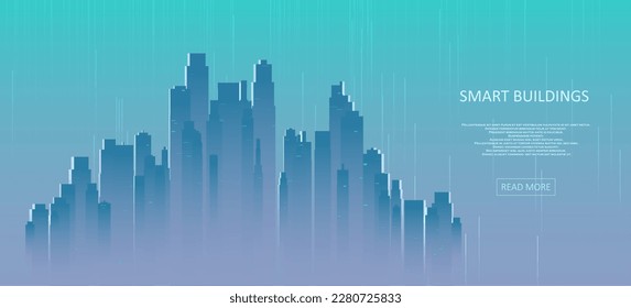 Smart building concept design for city illustration. Graphic concept for your design.