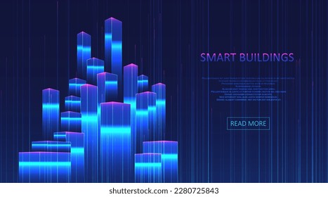 Smart building concept design for city illustration. Graphic concept for your design.