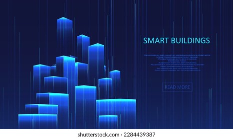 Smart building concept design for city illustration. Graphic concept for your design.