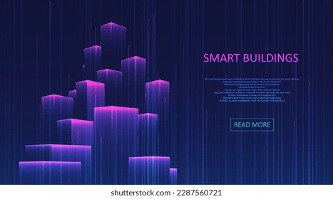 Smart building concept design for city illustration. Graphic concept for your design.