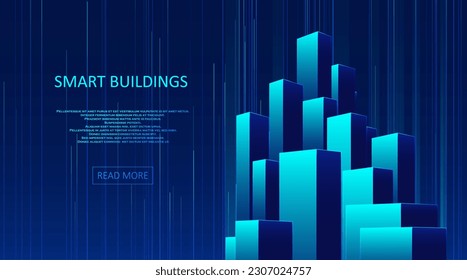 Smart building concept design for city illustration. Graphic concept for your design.
