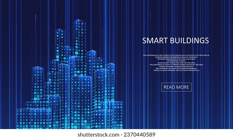 Smart building concept design for city illustration. Graphic concept for your design.