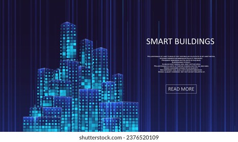 Smart building concept design for city illustration. Graphic concept for your design.