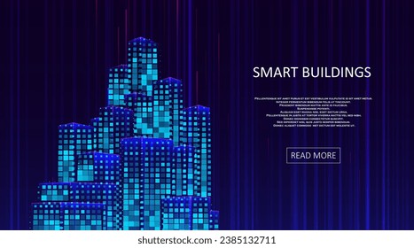 Smart building concept design for city illustration. Graphic concept for your design.