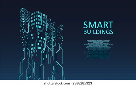 Smart building concept design for city illustration. Graphic concept for your design.