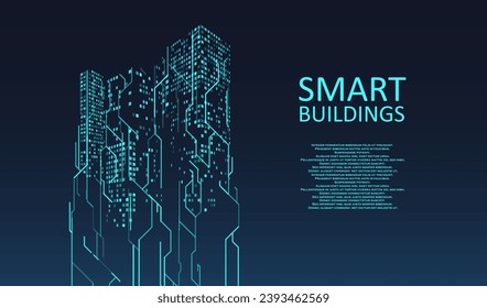 Smart building concept design for city illustration. Graphic concept for your design.