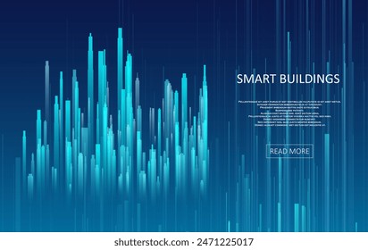 Diseño de concepto de edificio inteligente para ilustración de ciudad. Concepto gráfico para tu diseño.