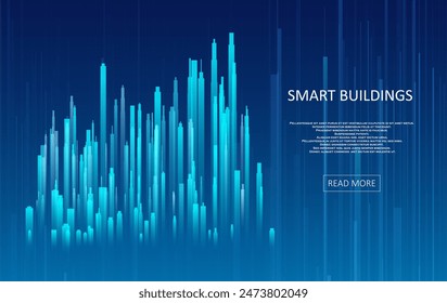 Smart building concept design for city illustration. Graphic concept for your design.
