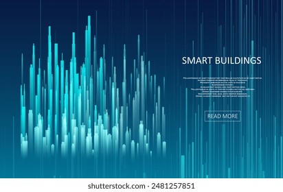 Diseño de concepto de edificio inteligente para ilustración de ciudad. Concepto gráfico para tu diseño.