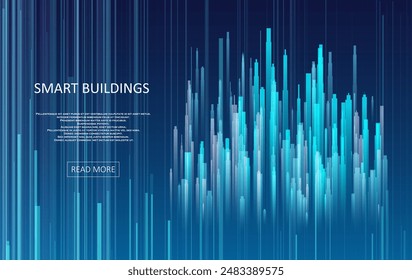 Smart building concept design for city illustration. Graphic concept for your design.
