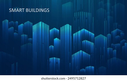 Smart building concept design for city illustration. Graphic concept for your design.