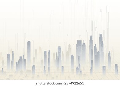 Smart building concept design for city illustration. Graphic concept for your design.