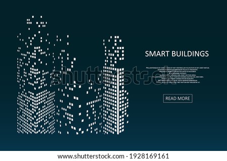 Smart building concept design for city illustration. Graphic concept for your design.
