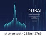 Smart building concept design for Dubai. Graphic concept for your design.