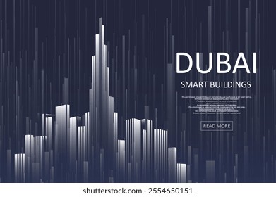 Smart building concept design for Dubai. Graphic concept for your design.