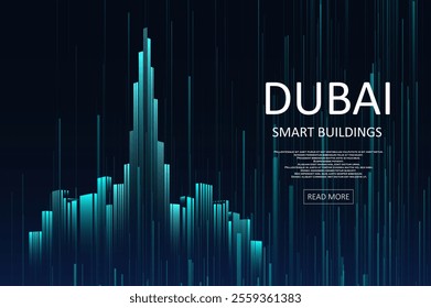 Smart building concept design for Dubai. Graphic concept for your design.