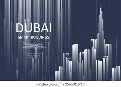 Smart building concept design for Dubai. Graphic concept for your design.