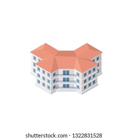 The smart building home architecture is an idea of technology business equipment flat style urban isometric illustration