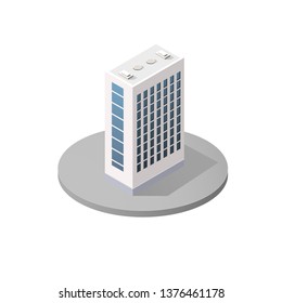 The smart building home architecture is an idea of technology business equipment flat style urban isometric illustration