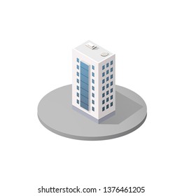 The smart building home architecture is an idea of technology business equipment flat style urban isometric illustration