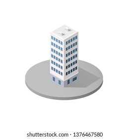 The smart building home architecture is an idea of technology business equipment flat style urban isometric illustration