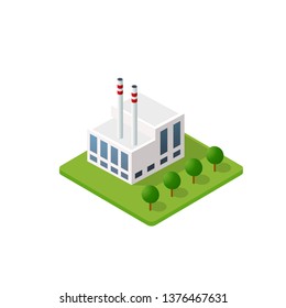 The smart building home architecture is an idea of technology business equipment flat style urban isometric illustration