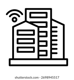 Smart Building Icon Element For Design And Vector