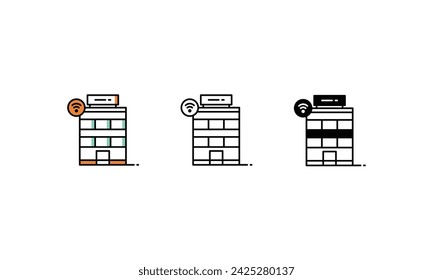 Smart Building icons vector strock illustration