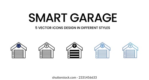 Smart Buildings Icon Design in Five style with Editable Stroke. Line, Solid, Flat Line, Duo Tone Color, and Color Gradient Line. Suitable for Web Page, Mobile App, UI, UX and GUI design.