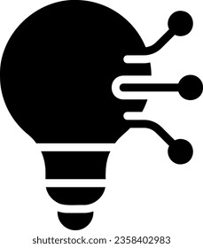 smart bulb glyph icon illustration vector