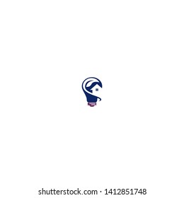 Smart Bulb Home Logo Design Vector