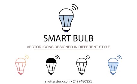 Smart Bulb icon design with white background stock illustration
