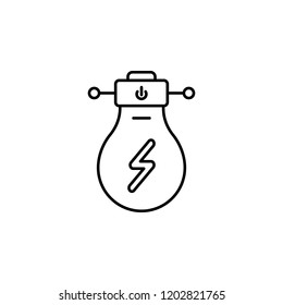 Smart bulb icon. Element of smart house icon for mobile concept and web apps. Thin line Smart bulb icon can be used for web and mobile