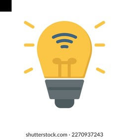 smart bulb icon flat style vector