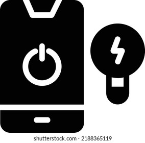 Smart Bulb Icon With Glyph Style, Futuristic Technology Sign And Symbol Isolated On White Background
