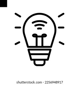 smart bulb icon line style vector